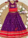 Ajd 1132 Fully Stitched Paithani Lehenga With Blouse  kids Wholesale